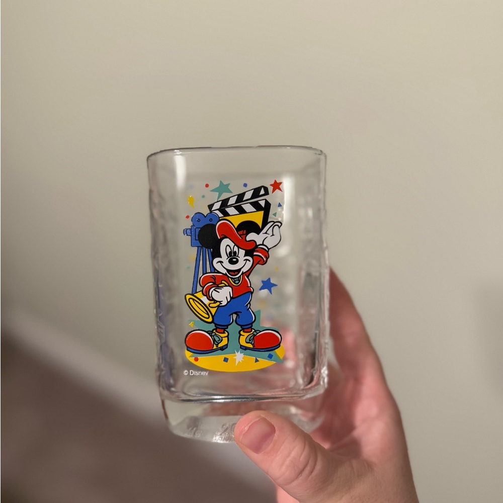 Disney Mickey Mouse Film Director Glass with Red and Blue
